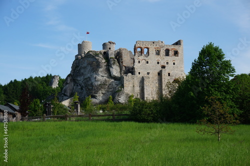 Zamek Ogrodzieniec. Castle built during times of King Casimir the Great, largest and most famous castle in Silesia. Podzamcze, Silesian Voivodeship, Poland.