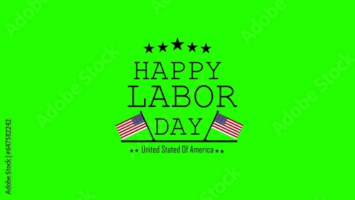 Green screen. Labor Day Animated Background. Suitable to use on labor day event on united states of america. 