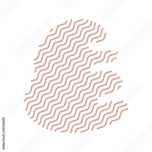 Diagonal Zigzag brown lines with Organic liquefied and fluid shape contemporary illustration