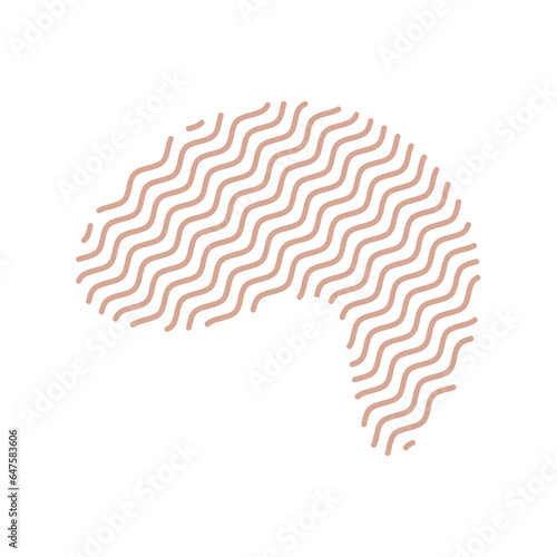 Diagonal Zigzag brown lines with Organic liquefied and fluid shape contemporary illustration