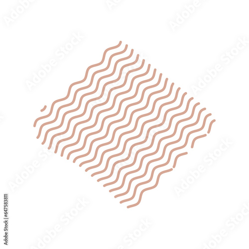 Diagonal Zigzag brown lines with Organic liquefied and fluid shape contemporary illustration