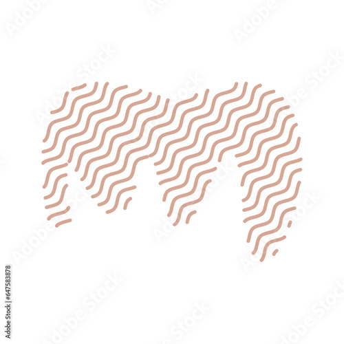 Diagonal Zigzag brown lines with Organic liquefied and fluid shape contemporary illustration