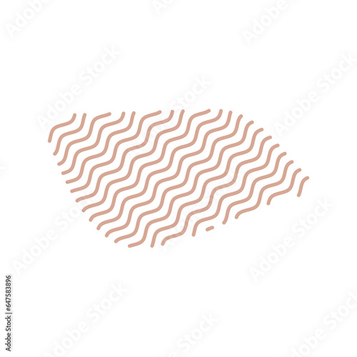 Diagonal Zigzag brown lines with Organic liquefied and fluid shape contemporary illustration