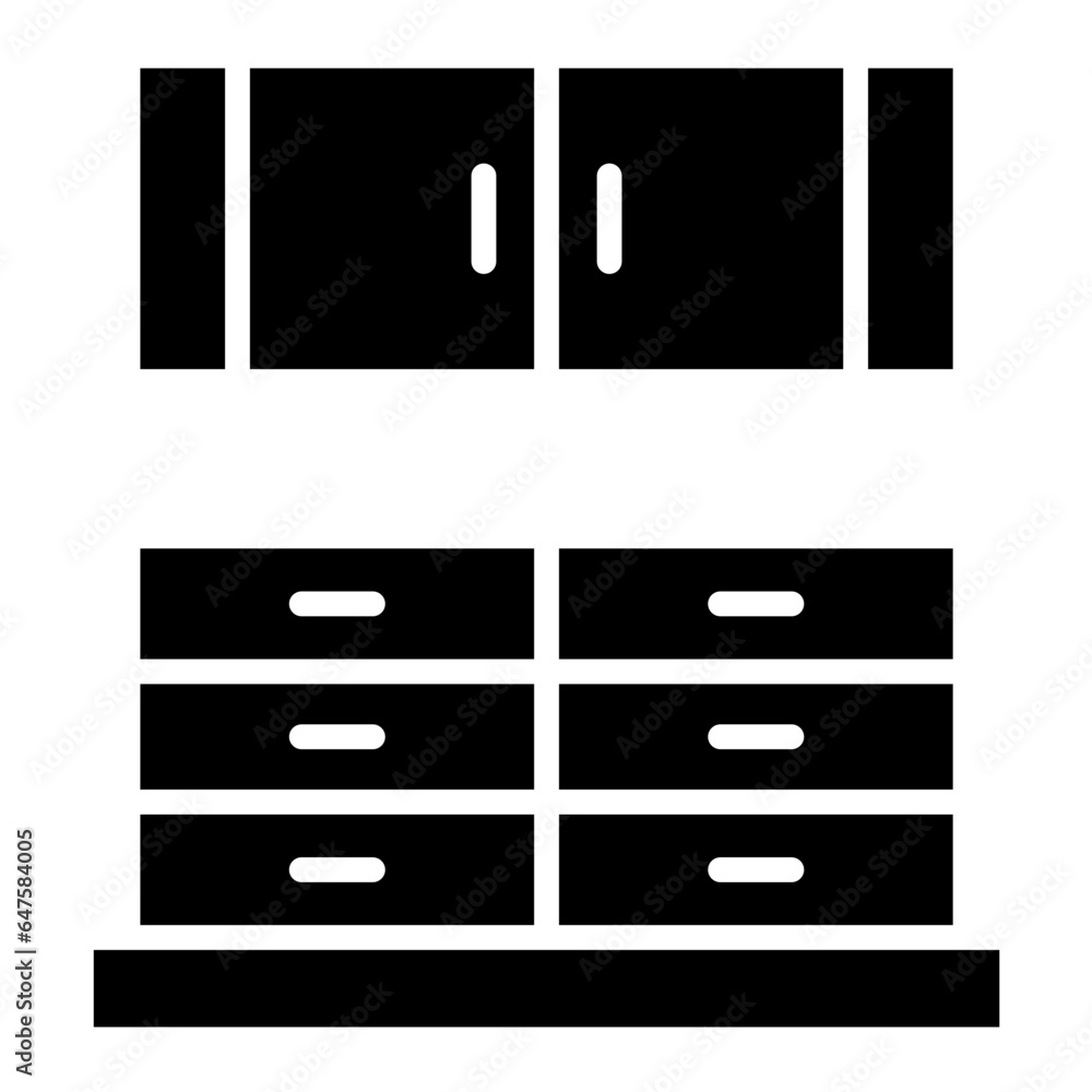 Kitchen Cabinet Vector Icon Design Illustration Kitchen Cabinet Vector Icon Design Illustration