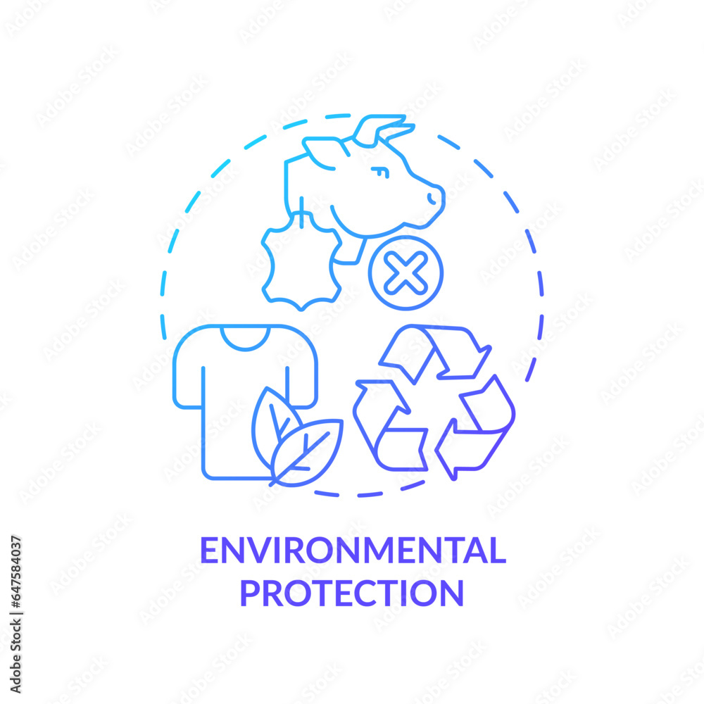 2D gradient icon environmental protection concept, simple isolated vector, sustainable fashion thin line blue illustration.