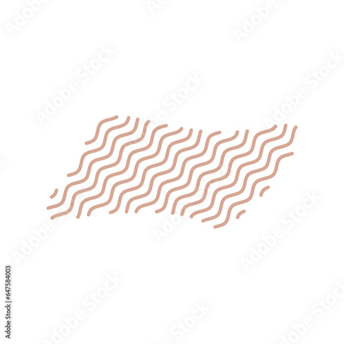 Diagonal Zigzag brown lines with Organic liquefied and fluid shape contemporary illustration