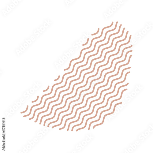 Diagonal Zigzag brown lines with Organic liquefied and fluid shape contemporary illustration