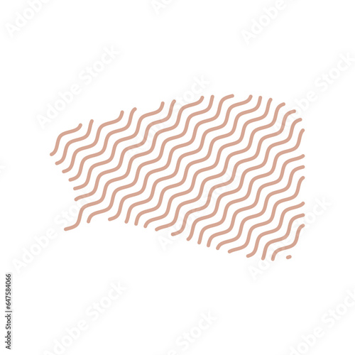 Diagonal Zigzag brown lines with Organic liquefied and fluid shape contemporary illustration
