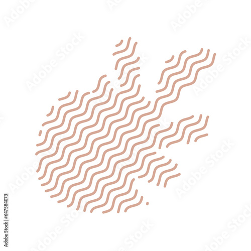 Diagonal Zigzag brown lines with Organic liquefied and fluid shape contemporary illustration