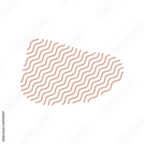 Diagonal Zigzag brown lines with Organic liquefied and fluid shape contemporary illustration