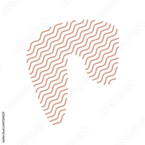 Diagonal Zigzag brown lines with Organic liquefied and fluid shape contemporary illustration