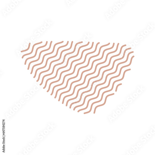 Diagonal Zigzag brown lines with Organic liquefied and fluid shape contemporary illustration