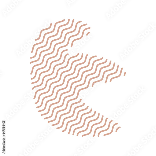 Diagonal Zigzag brown lines with Organic liquefied and fluid shape contemporary illustration