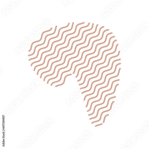Diagonal Zigzag brown lines with Organic liquefied and fluid shape contemporary illustration