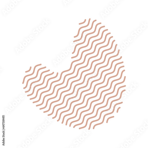 Diagonal Zigzag brown lines with Organic liquefied and fluid shape contemporary illustration