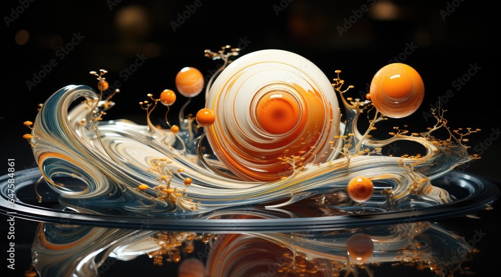 Abstract 3D Background with Luminous Spheres