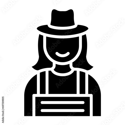 Lady Farmer Vector Icon Design Illustration