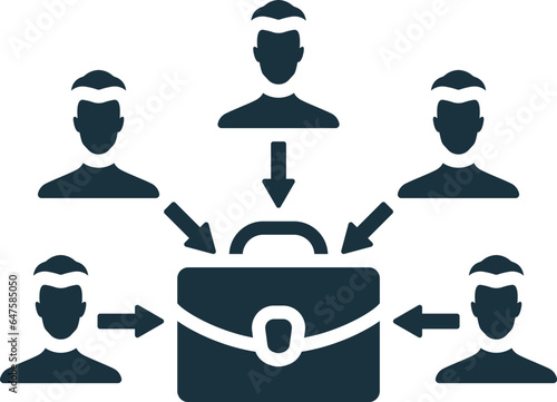 Resource mobilization icon. Monochrome simple sign from charity and non-profit collection. Resource mobilization icon for logo, templates, web design and infographics.