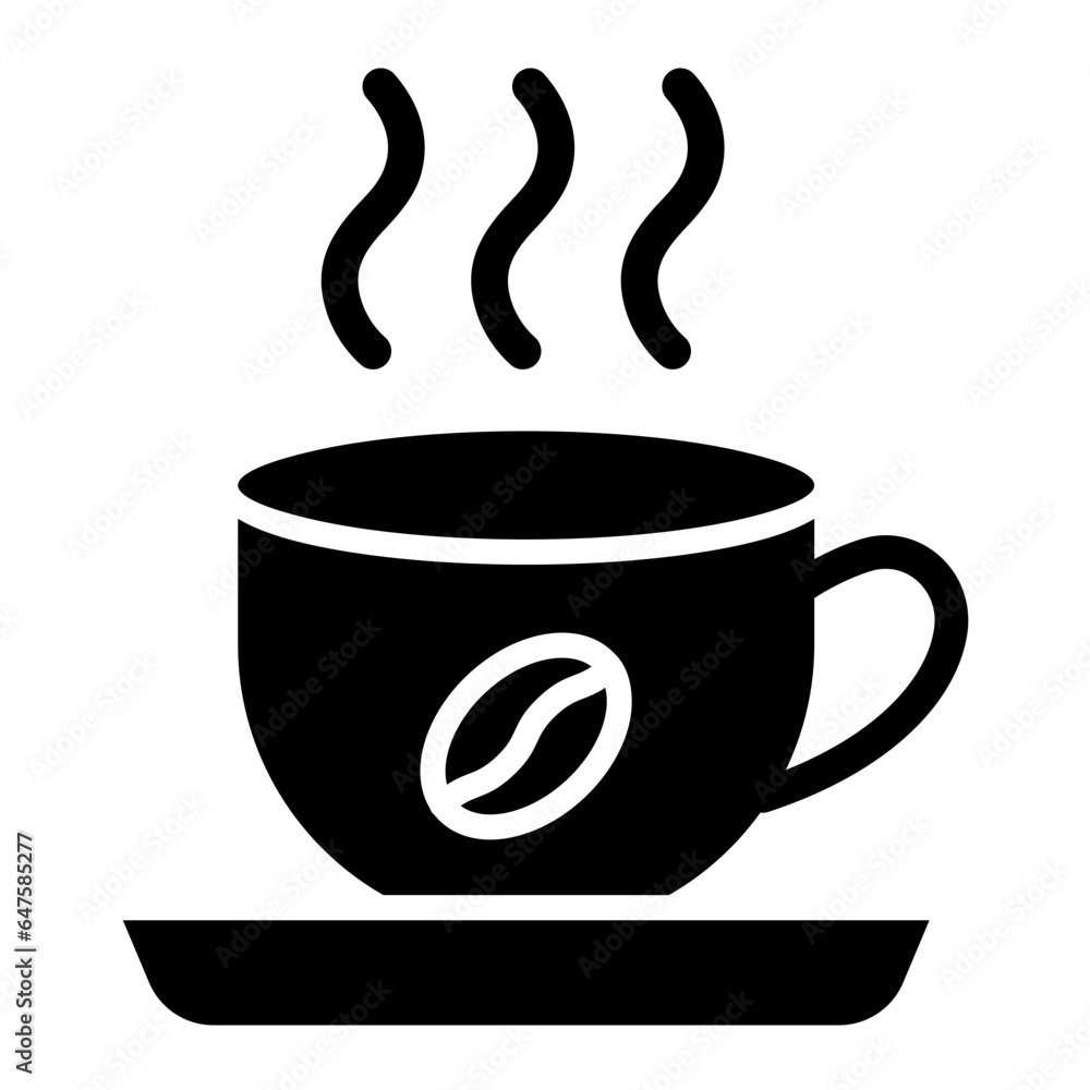 Obraz premium Hot Coffee Vector Icon Design Illustration
