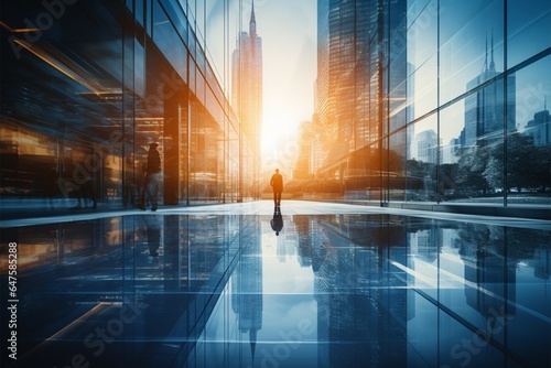 Business and finance merge seamlessly in a captivating double exposure