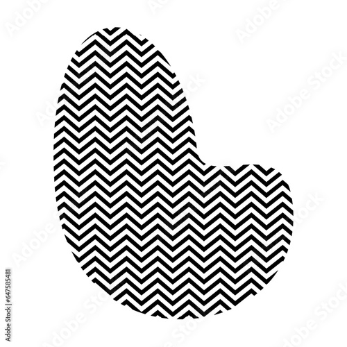 Zigzag lines with Organic liquefied and fluid shape contemporary line shape illustration