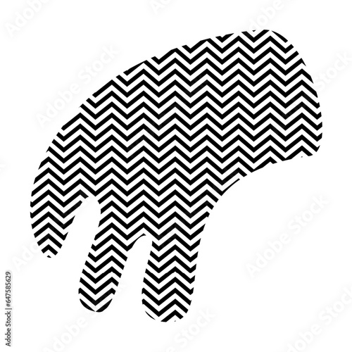 Zigzag lines with Organic liquefied and fluid shape contemporary line shape illustration
