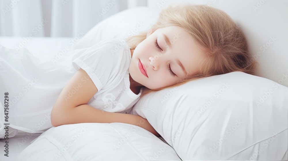 Toddler sleeping on pillow ,Young child sleeping carefree relax and joyful happiness Toddler sleeping on pillow ,Young child sleeping carefree relax and joyful happiness