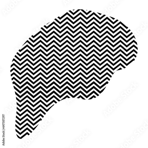 Zigzag lines with Organic liquefied and fluid shape contemporary line shape illustration