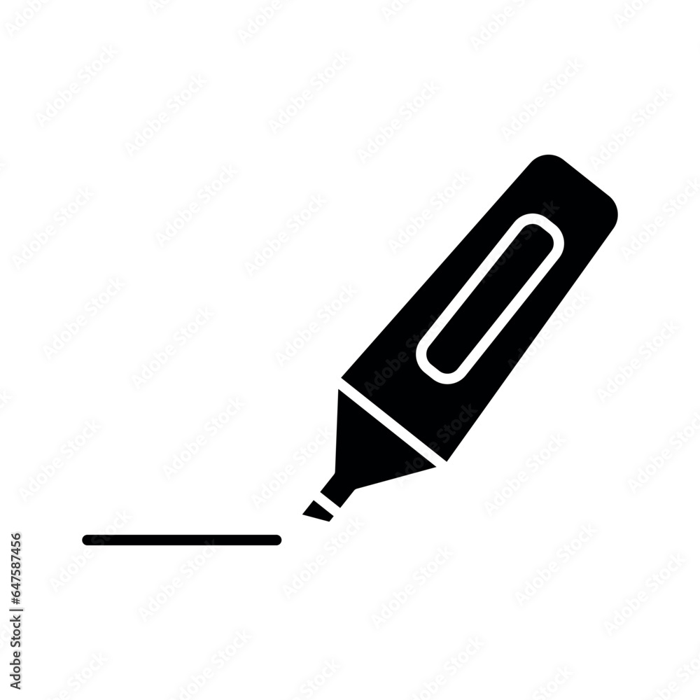 Fototapeta premium highlighter sign symbol vector glyph color icon