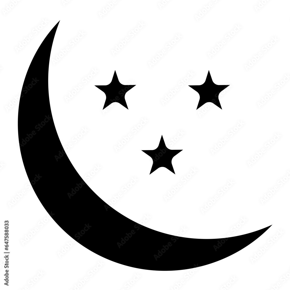 Moon And Star Vector Icon Design Illustration Moon And Star Vector Icon Design Illustration