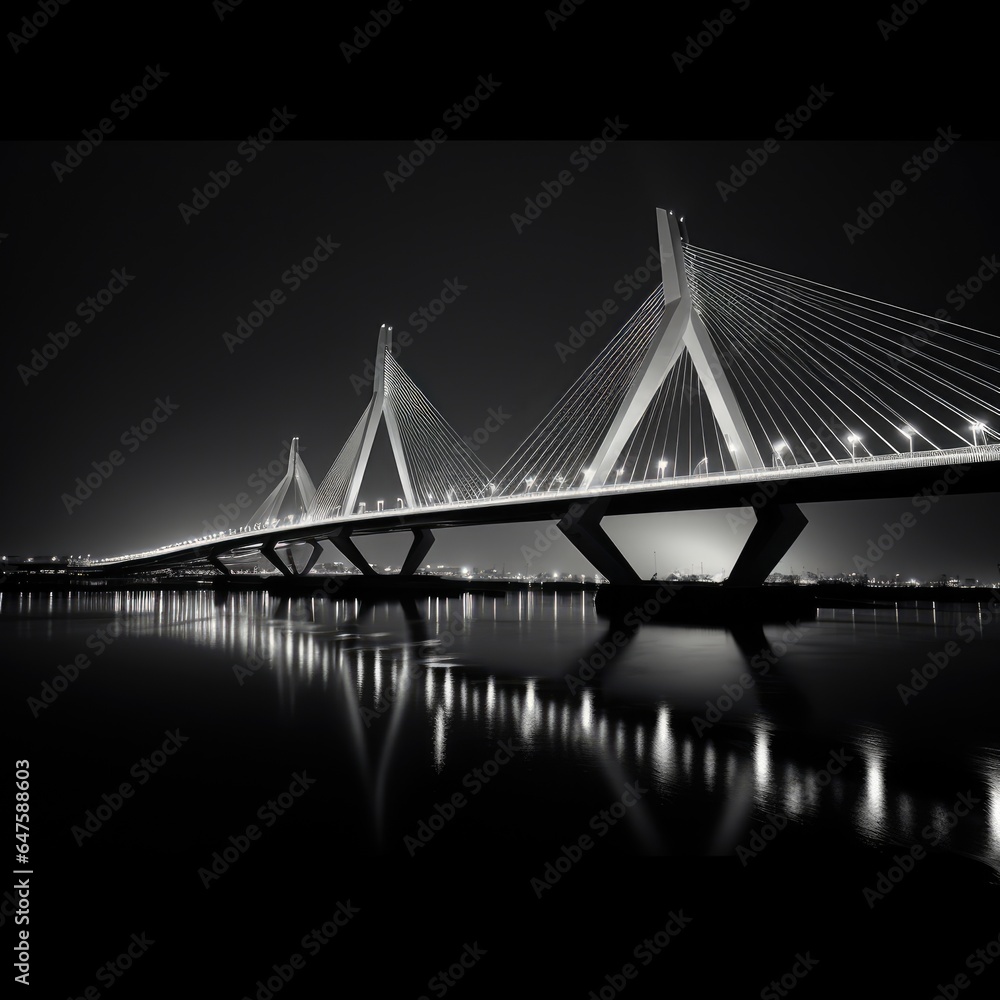 Fototapeta premium suspension bridge at night