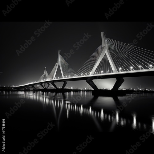 suspension bridge at night