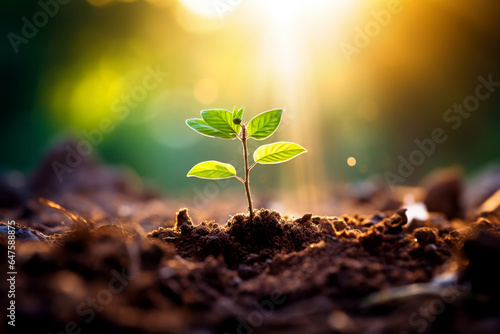 plant tree in neutral background Close-Up Of Fresh Green Plant. Made with AI gereration