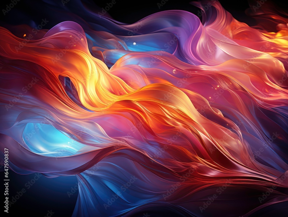 Naklejka premium Abstract Composition of Swirling Lines and Gradients