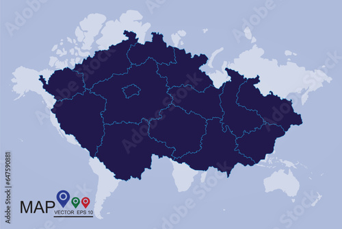 Map of Czech Republic. Vector illustration eps 10
