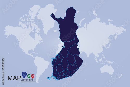 Map of Finland. Vector illustration eps 10.