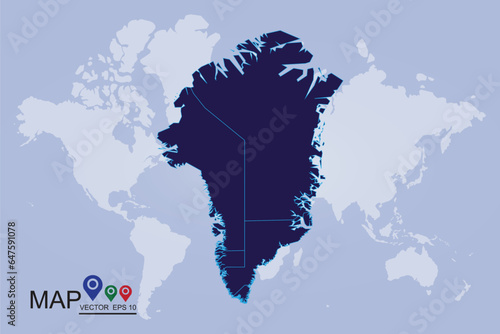 Map - Greenland .Vector illustration eps 10.