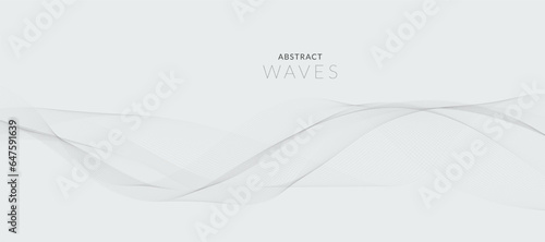 Abstract smoky waves banner background. Vector banner.