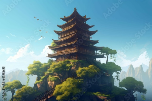 Chinese traditional building palace. Generate Ai