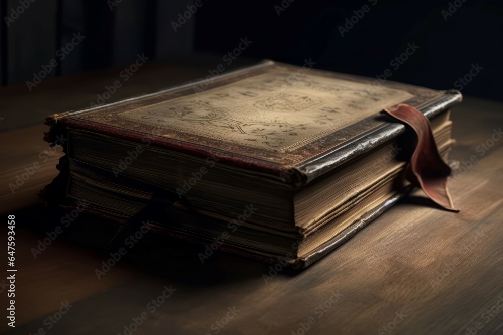 Ancient old book table. Generate Ai Ancient old book table. Generate Ai