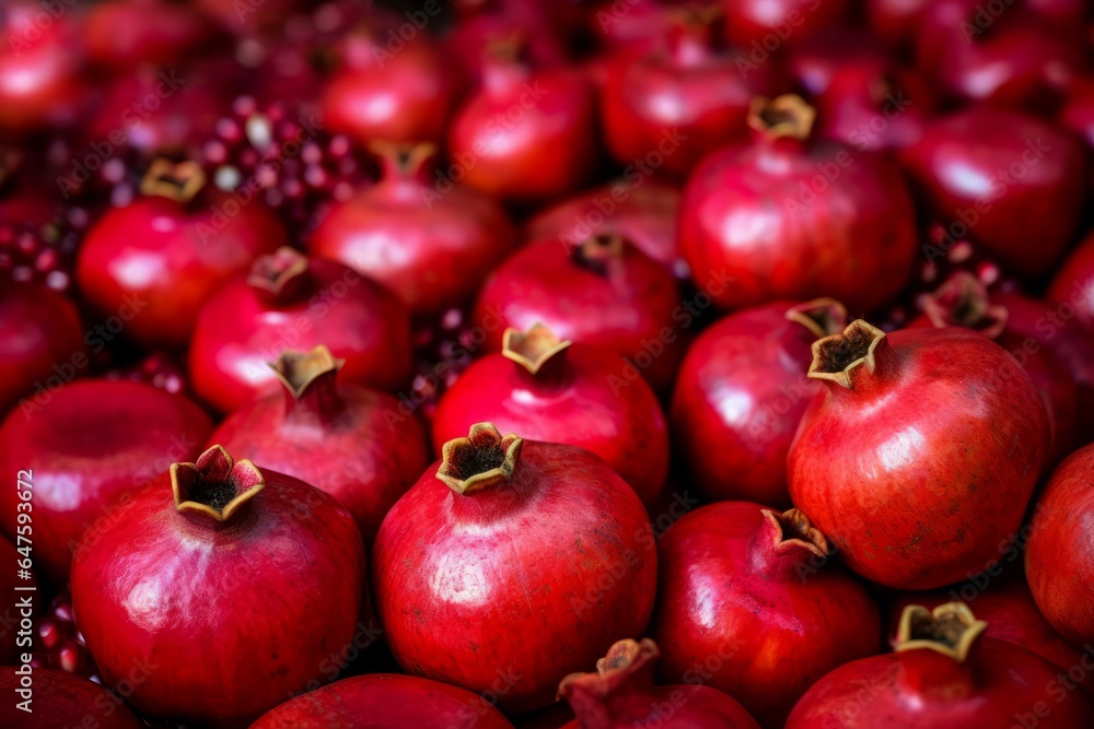 Pomegranate red ripe background. Generate Ai Pomegranate red ripe background. Generate Ai