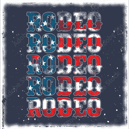 Rodeo American flag , cowboy , Western