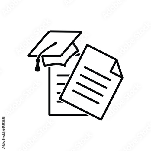 education icon vector diplom sign graduation cap icon 