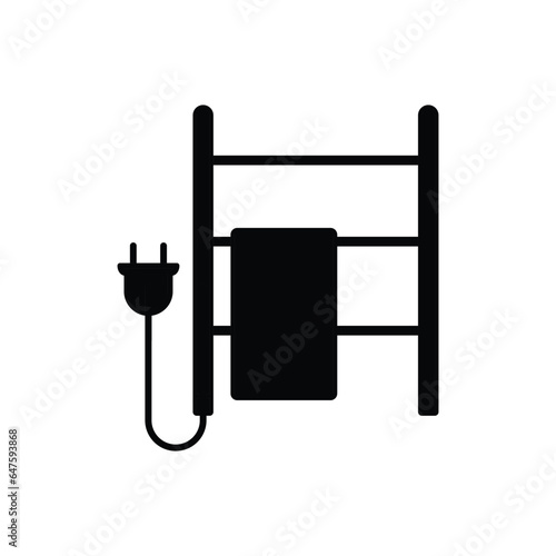 towel rail icon vector, towel dryer icon heated sign 