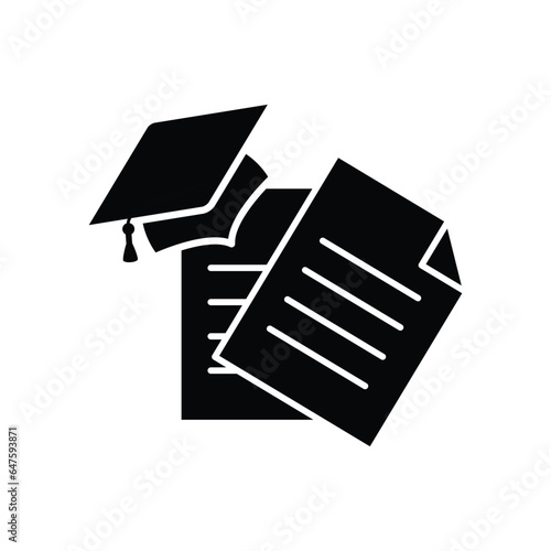 education icon vector diplom sign graduation cap icon 