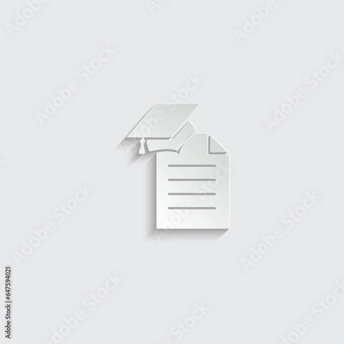 education icon vector diplom sign graduation cap icon 