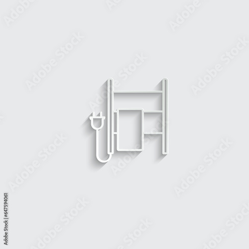 towel rail icon vector, towel dryer icon heated sign 