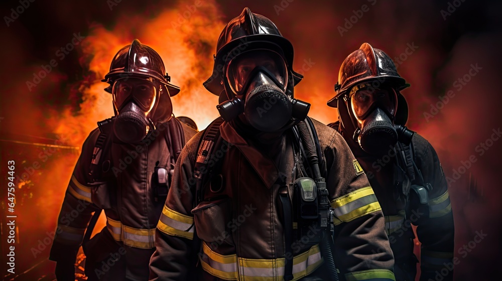 fireman in gas mask
