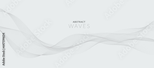 Abstract smoky waves banner background. Vector banner.