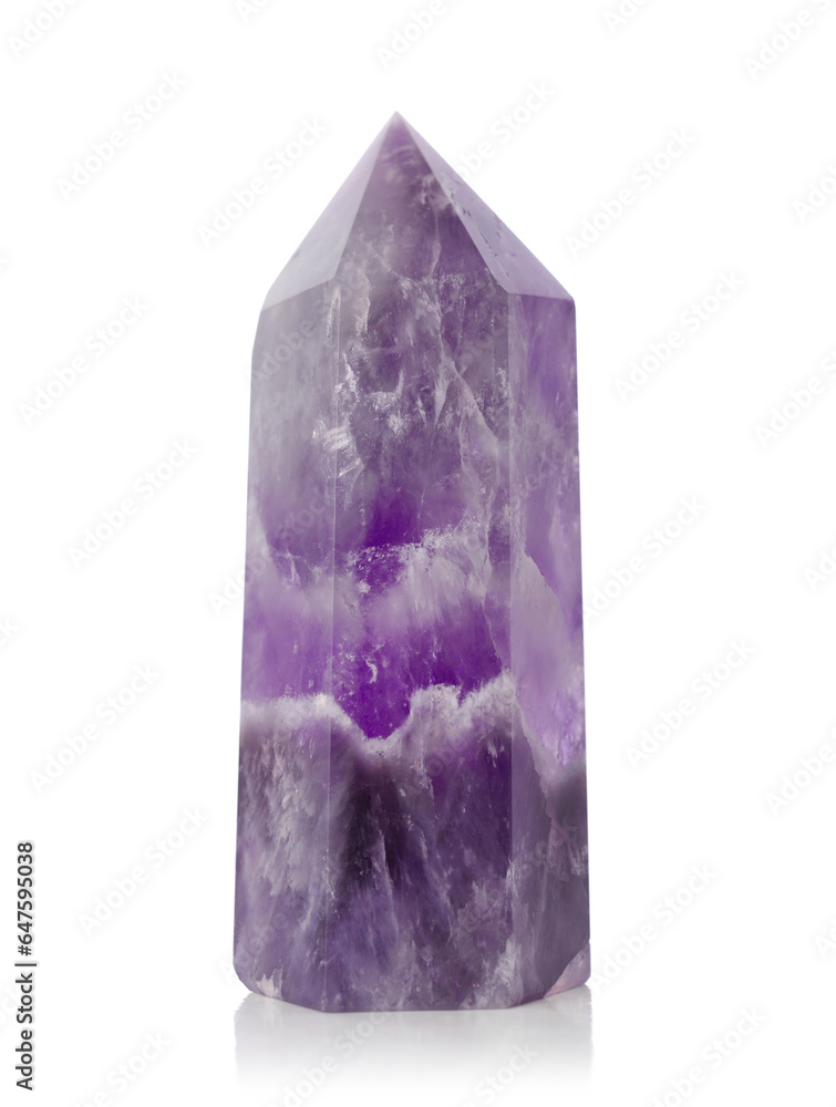 Amethyst Crystal mineral stone in shape of tower
